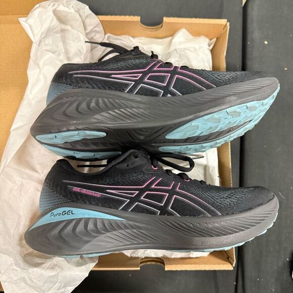 Asics Gel Cumulus 25 GTX Black Hot Pink Running Shoes Sneakers 8 - Picture 3 of 6